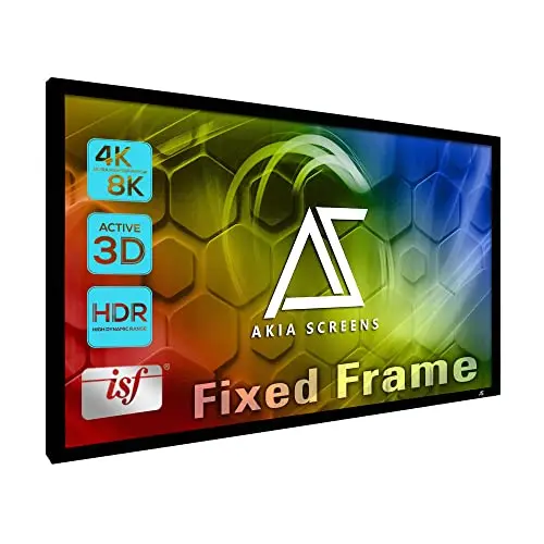 Akia Screens 100-inch fixed frame projector screen with black velvet border