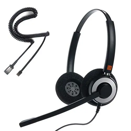 IPD IPH-165 binaural wired headset with RJ9 connector for desk phones