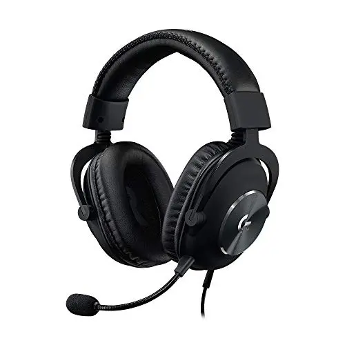 Logitech G Pro X wired gaming headset in black with a steel headband and swappable ear pads.