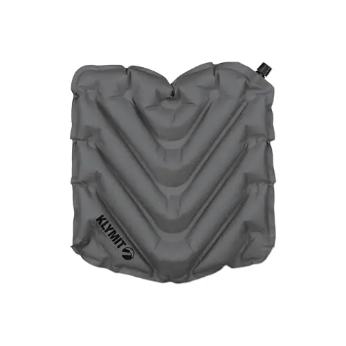 KLYMIT V Seat grey inflatable cushion showing its V-shaped air chambers