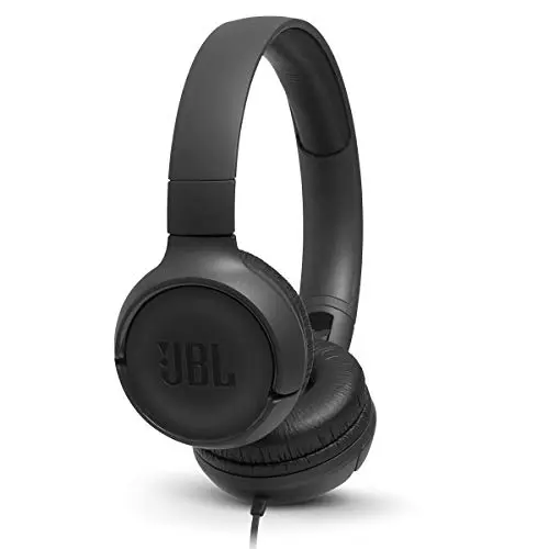 JBL Tune 500 black on-ear foldable headphones