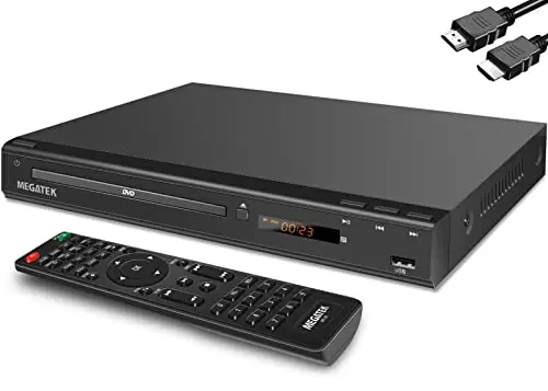 MEGATEK black region-free DVD player with metal housing and remote
