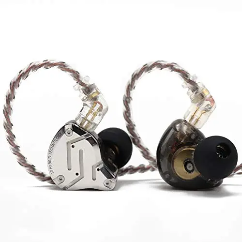 KZ ZS10 Pro IEM earphones with stainless steel faceplate and detachable cable