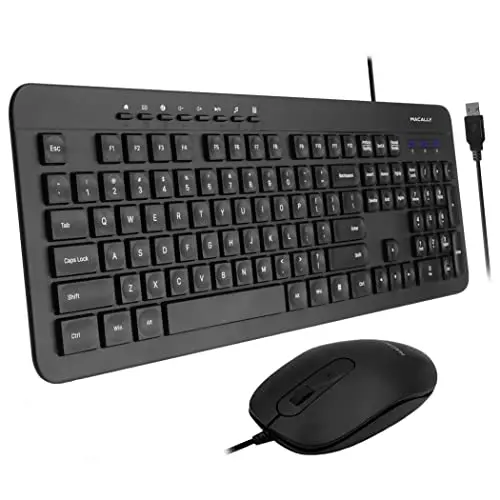 Macally Slim Wired USB Keyboard and Mouse Combo