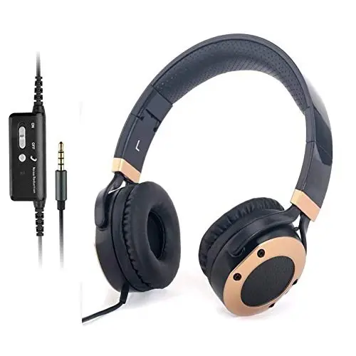MONODEAL active noise cancelling wired over-ear headphones with carrying case