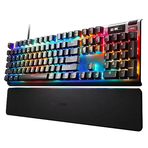 SteelSeries Apex Pro gaming keyboard with OLED display and adjustable keys