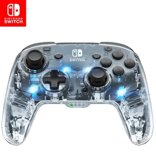 Afterglow Wireless RGB Controller for Nintendo Switch in translucent design