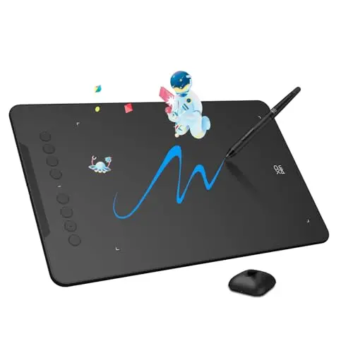 XP-Pen Deco 01 V3 drawing tablet on a desk with stylus