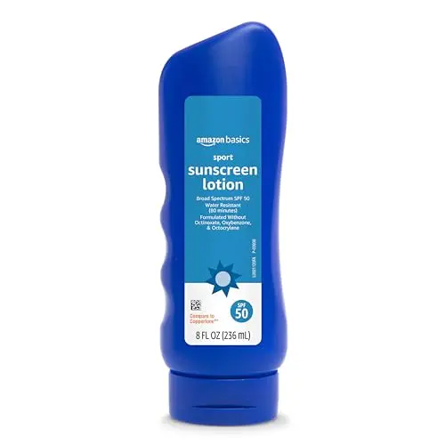Amazon Basics Sport Sunscreen Lotion bottle with SPF 50