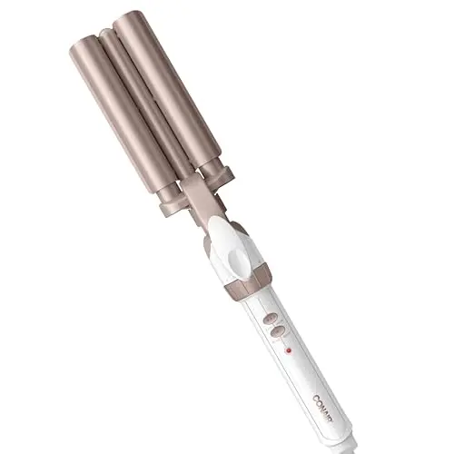 Conair triple barrel waver creating deep waves on hair