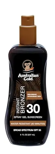 Australian Gold SPF 30 Spray Gel Sunscreen with instant bronzer