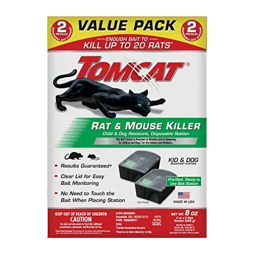 Tomcat 2-pack disposable bait stations pre-filled with bait blocks