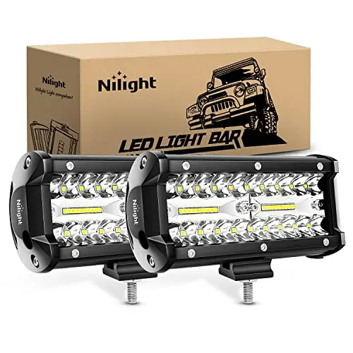 Two small 6.5-inch Nilight LED light bars, ideal for fog light replacement or accent lighting.