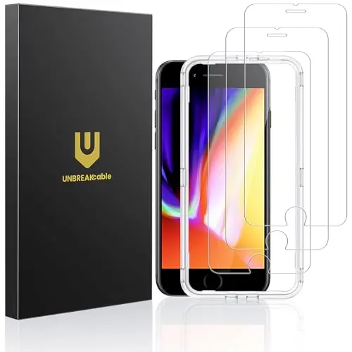 UNBREAKcable Shatterproof Tempered Glass Screen Protector with installation frame for iPhone SE