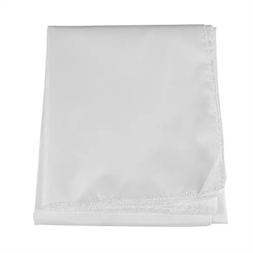 Zopsc white synthetic polyester projector screen fabric folded into a small square