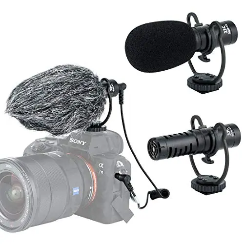 JJC SGM-V1 shotgun video microphone with shock mount and windscreen