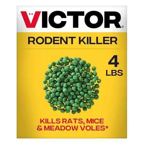 Victor 4 lb bag of fish-flavored rodenticide pellets for indoor and outdoor use
