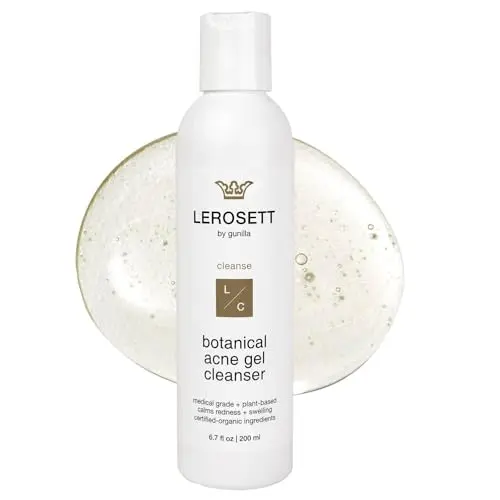 LEROSETT Botanical Acne Cleanser bottle with green label