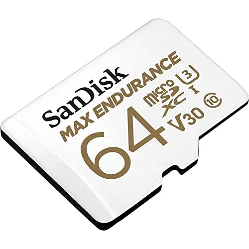SanDisk 64GB MAX Endurance microSD card with adapter