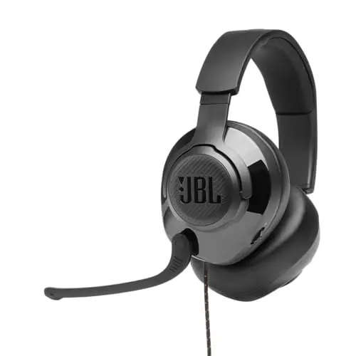 JBL Quantum 200 wired over-ear gaming headset in black