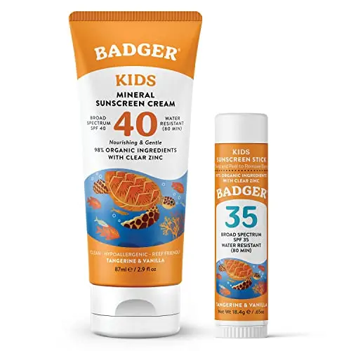 Badger Kids Mineral Sunscreen Combo with cream and face stick