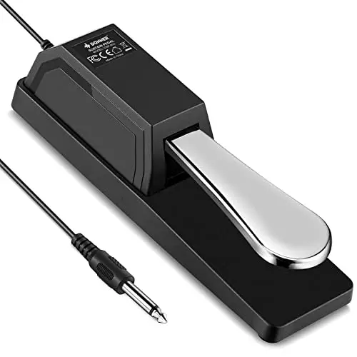 Donner DSP-003 black sustain pedal with honeycomb design and textured plug