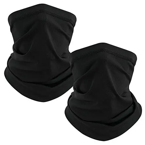 TICONN black neck gaiter scarf for sun and wind protection