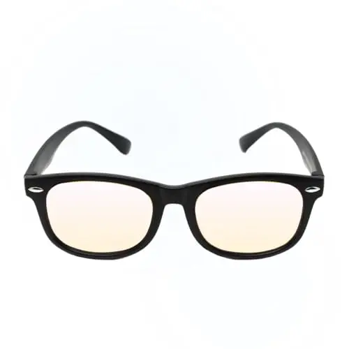 DefenderShield kids blue light glasses with amber lenses and silicone ear hooks