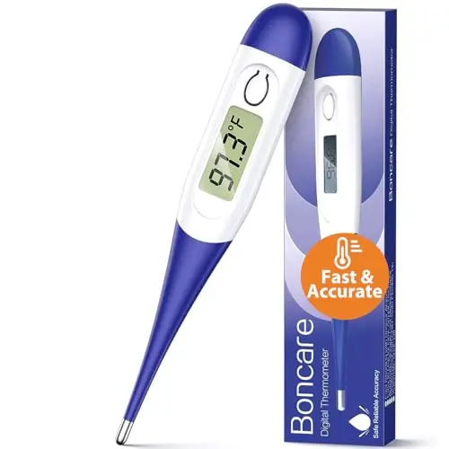 Boncare dark blue digital thermometer with case