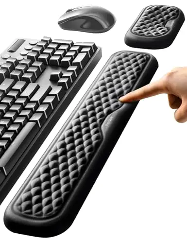 Vaydeer black wrist rest with diamond pattern for keyboard and mouse