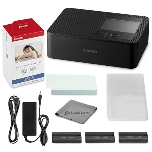 Canon Selphy CP1500 compact wireless photo printer in a bundle with paper