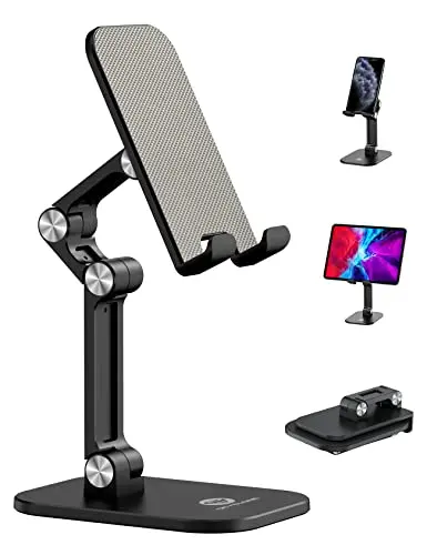 OCYCLONE black adjustable stand holding a large tablet