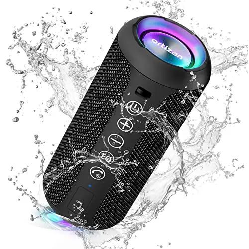 Ortizan portable Bluetooth speaker with colorful LED lights