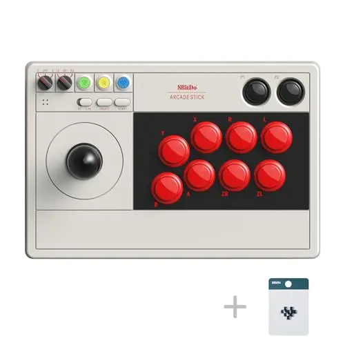 8Bitdo Arcade Stick for Switch and Windows on a dark surface
