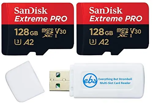 SanDisk Extreme Pro 128GB Micro SD Card 2-Pack bundle with card reader for GoPro Hero 9