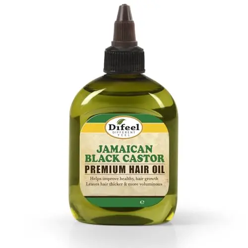 Difeel Premium Natural Jamaican Black Castor Hair Oil bottle with pump