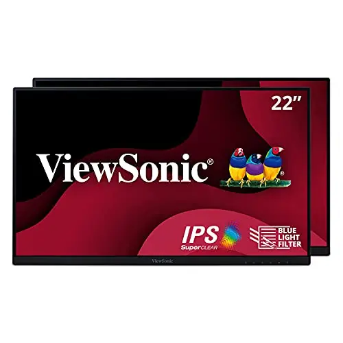 Two 22-inch ViewSonic monitors designed as a dual pack