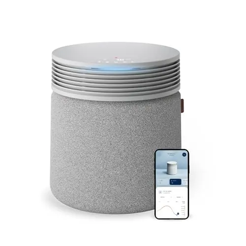 BLUEAIR Blue Signature air purifier with flat table top and modern grey design