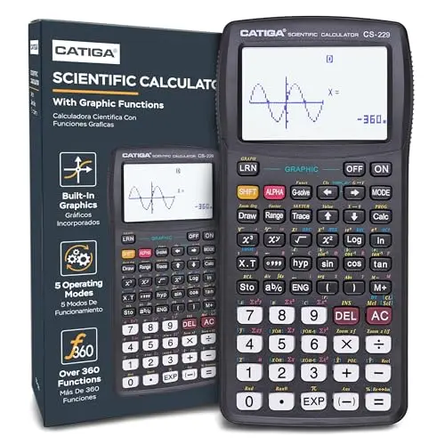 CATIGA CS-229 black scientific calculator with extra-large display