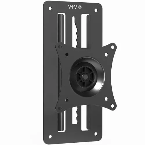 VIVO black single monitor wall mount sitting flush against the wall