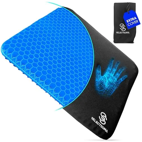 SelectSoma blue honeycomb gel seat cushion with breathable mesh cover