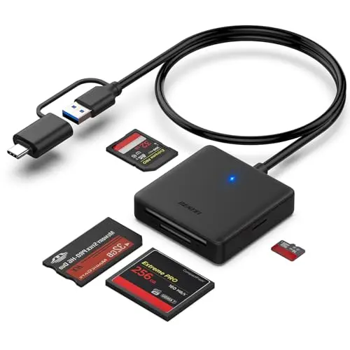 BENFEI black 4-in-1 USB-C and USB-A card reader