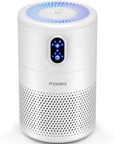 MOOKA air purifier for large rooms with night light