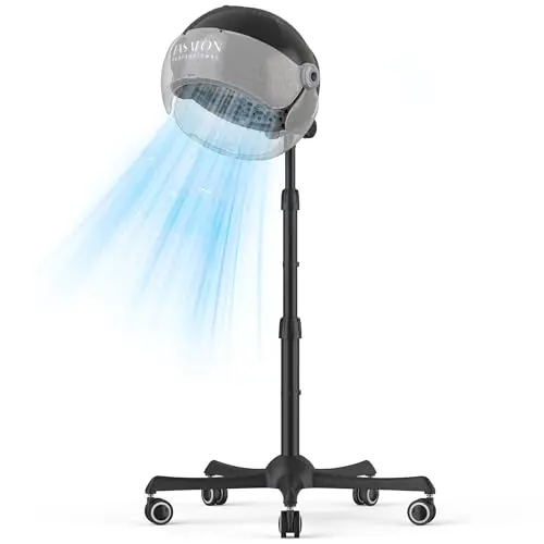 TASALON ionic hooded hair dryer with transparent hood and rolling base