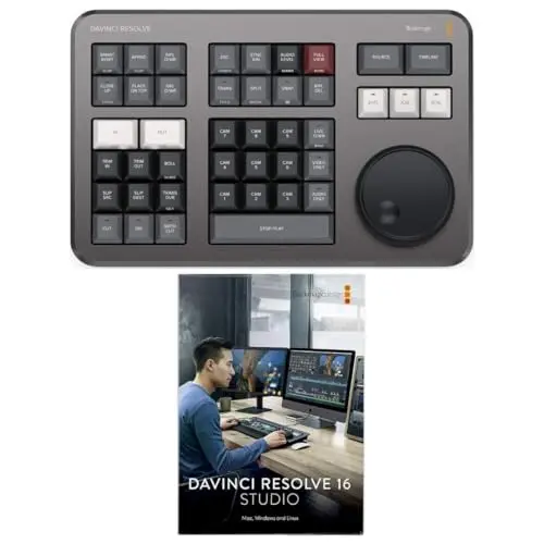 Blackmagic Design DaVinci Resolve Speed Editor controller on a desk