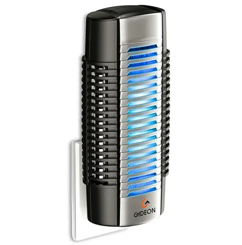 Gideon plug-in UV-C air purifier in a basement wall outlet