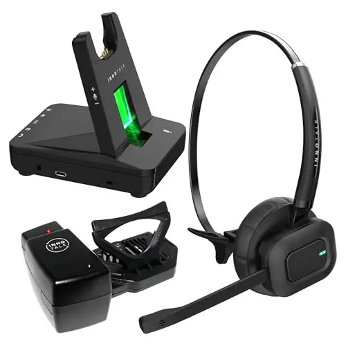 INNOTALK Explorer wireless headset and handset lifter combo on a desk