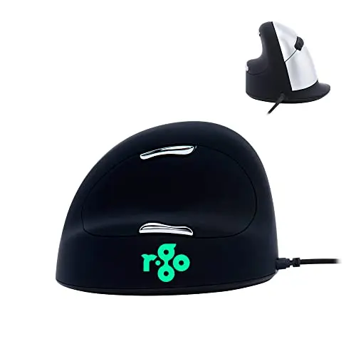R-Go HE wired USB-C vertical mouse for large left hands