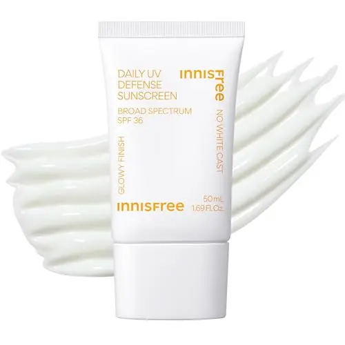 Innisfree Daily UV Defense Sunscreen bottle with green tea design