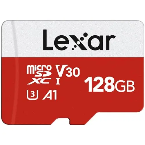 Lexar 128GB microSD card with included SD adapter